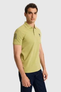 US Polo Assn. Men Lilac slim Fit Polo Shirt Collar Basic T-Shirt - Image 3