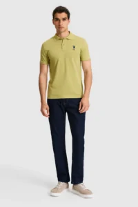 US Polo Assn. Men Lilac slim Fit Polo Shirt Collar Basic T-Shirt - Image 4