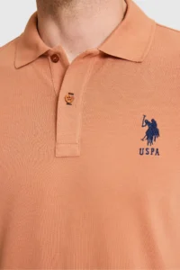 US Polo Assn. Men slim Fit Polo Shirt Collar Dusty ROSE Basic T-Shirt - Image 6