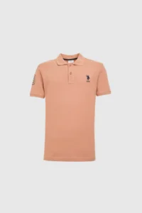 US Polo Assn. Men slim Fit Polo Shirt Collar Powder PINK Basic T-Shirt - Image 7