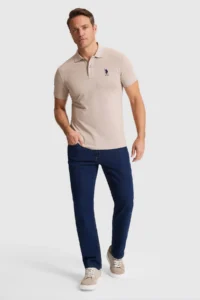 US Polo Assn. Men Stone slim Fit Polo Shirt Collar Basic T-Shirt - Image 4