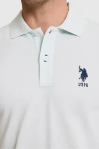 US Polo Assn. Men slim Fit Polo Shirt Collar Water Green Basic T-Shirt - Image 6