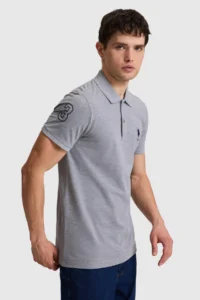 US Polo Assn. Men Gray Melange Basic T-Shirt - Image 3