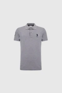US Polo Assn. Men Gray Melange Basic T-Shirt - Image 7
