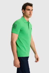 US Polo Assn. Men slim Fit Polo Shirt Collar Light Green Basic T-Shirt - Image 3