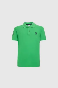 US Polo Assn. Men slim Fit Polo Shirt Collar Light Green Basic T-Shirt - Image 7