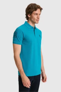 US Polo Assn. Men slim Fit Polo Shirt Collar Petrol Basic T-Shirt - Image 3