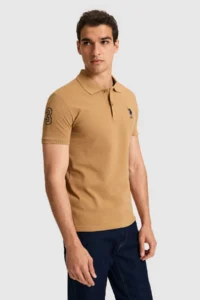 US Polo Assn. Men slim Fit Polo Shirt Collar Coconut Basic T-Shirt - Image 3