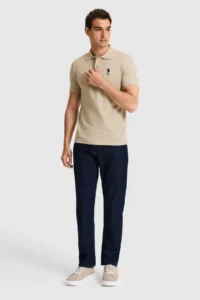 US Polo Assn. Men slim Fit Polo Shirt Collar Light Khaki Basic T-Shirt - Image 4