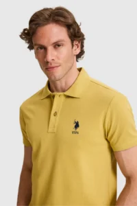US Polo Assn. Men slim Fit Polo Shirt Collar Green Basic T-Shirt - Image 2
