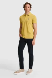 US Polo Assn. Men slim Fit Polo Shirt Collar Green Basic T-Shirt - Image 4