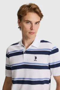 US Polo Assn. Men NAVY BLUE Regular Fit Polo Shirt Collar T-Shirt - Image 2
