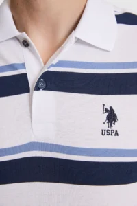 US Polo Assn. Men NAVY BLUE Regular Fit Polo Shirt Collar T-Shirt - Image 6