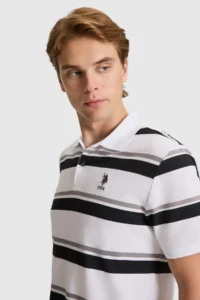 US Polo Assn. Men Black Regular Fit Polo Shirt Collar T-Shirt - Image 2