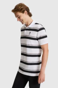 US Polo Assn. Men Black Regular Fit Polo Shirt Collar T-Shirt - Image 3