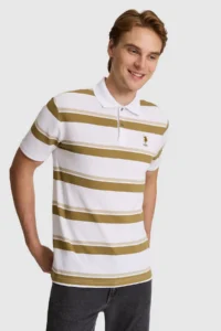 US Polo Assn. Men Green Regular Fit Polo Shirt Collar T-Shirt