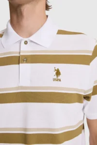 US Polo Assn. Men Green Regular Fit Polo Shirt Collar T-Shirt - Image 6