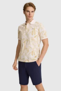 US Polo Assn. Men Cream Regular Fit Polo Shirt Collar T-Shirt