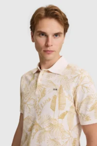 US Polo Assn. Men Cream Regular Fit Polo Shirt Collar T-Shirt - Image 2