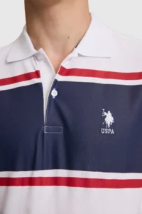US Polo Assn. Men WHITE Regular Fit Polo Shirt Collar T-Shirt - Image 6