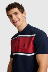 US Polo Assn. Men NAVY BLUE Regular Fit Polo Shirt Collar T-Shirt - Image 2