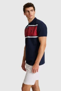 US Polo Assn. Men NAVY BLUE Regular Fit Polo Shirt Collar T-Shirt - Image 3