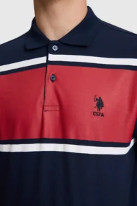 US Polo Assn. Men NAVY BLUE Regular Fit Polo Shirt Collar T-Shirt - Image 6