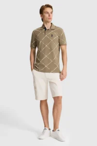 US Polo Assn. Men Khaki Regular Fit Polo Shirt Collar T-Shirt - Image 4