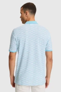 US Polo Assn. Men Aqua Regular Fit Polo Shirt Collar T-Shirt - Image 5