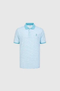 US Polo Assn. Men Aqua Regular Fit Polo Shirt Collar T-Shirt - Image 7