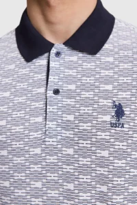US Polo Assn. Men NAVY BLUE Regular Fit Polo Shirt Collar T-Shirt - Image 6