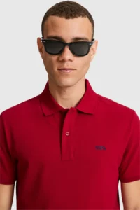 US Polo Assn. Men Burgundy Regular Fit Polo Shirt Collar Basic T-Shirt - Image 2