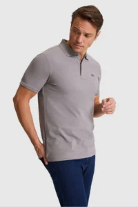 US Polo Assn. Men Gray Regular Fit Polo Shirt Collar Basic T-Shirt - Image 3