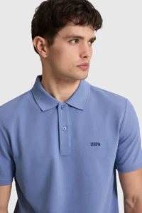 US Polo Assn. Men Indigo Regular Fit Polo Shirt Collar Basic T-Shirt - Image 2