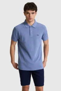 US Polo Assn. Men Indigo Regular Fit Polo Shirt Collar Basic T-Shirt - Image 3