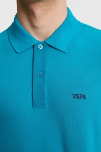 US Polo Assn. Men Petrol Regular Fit Polo Shirt Collar Basic T-Shirt - Image 6