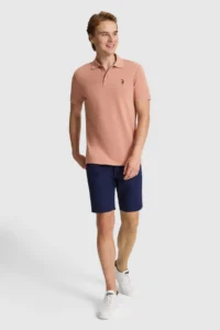 US Polo Assn. Men Powder PINK Regular Fit Polo Shirt Collar Basic T-Shirt - Image 4