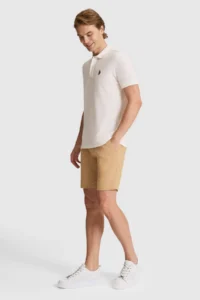 US Polo Assn. Men Cream Regular Fit Polo Shirt Collar Basic T-Shirt - Image 4