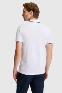 US Polo Assn. Men WHITE slim Fit Polo Shirt Collar Basic T-Shirt - Image 5