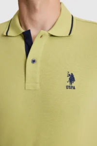 US Polo Assn. Men Green slim Fit Polo Shirt Collar Basic T-Shirt - Image 6