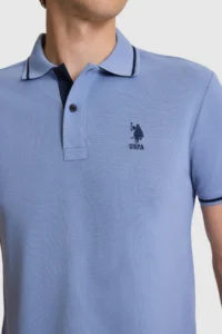 US Polo Assn. Men Indigo slim Fit Polo Shirt Collar Basic T-Shirt - Image 6