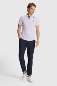 US Polo Assn. Men Lilac slim Fit Polo Shirt Collar Basic T-Shirt - Image 4