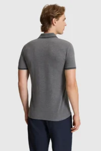US Polo Assn. Men Anthracite Melange slim Fit Polo Shirt Collar Basic T-Shirt - Image 5