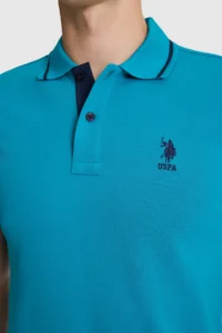 US Polo Assn. Men Petrol slim Fit Polo Shirt Collar Basic T-Shirt - Image 6
