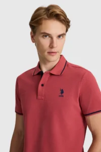 US Polo Assn. Men Cherry slim Fit Polo Shirt Collar Basic T-Shirt - Image 2
