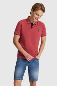 US Polo Assn. Men Cherry slim Fit Polo Shirt Collar Basic T-Shirt - Image 3