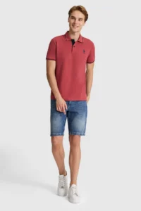 US Polo Assn. Men Cherry slim Fit Polo Shirt Collar Basic T-Shirt - Image 4