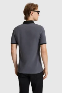 US Polo Assn. Men Anthracite Regular Fit Polo Shirt Collar Basic T-Shirt - Image 5