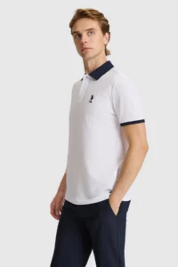 US Polo Assn. Men WHITE Regular Fit Polo Shirt Collar Basic T-Shirt - Image 3