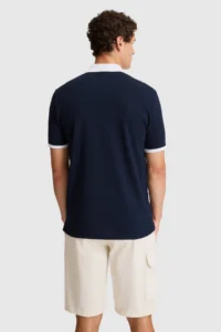 US Polo Assn. Men NAVY BLUE Regular Fit Polo Shirt Collar Basic T-Shirt - Image 5